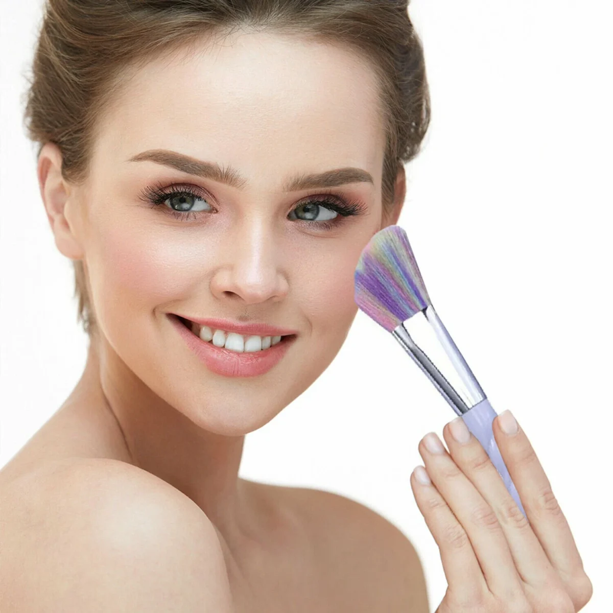 ⁦مجموعة فرش مكياج يونيكورن احترافية من 10 قطع، طقم فرش بودرة الوجه⁩ - الصورة ⁦4⁩