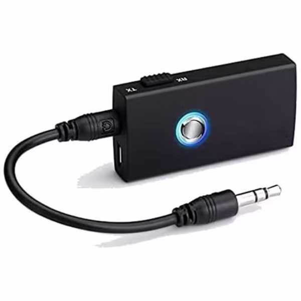 جهاز ارسال واستقبال الصوت وتحويله لاشارات بلوتوث A2DP حجم صغير لتشغيل الموسيقى على من اجهزة التلفاز والايبود والكمبيوتر بمدخل 3.5 ملم