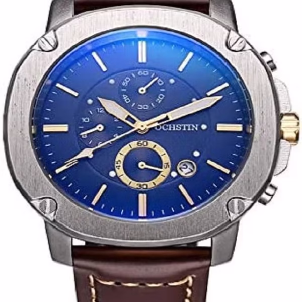 ساعة كرونوغراف بحزام جلدي من اوكستن