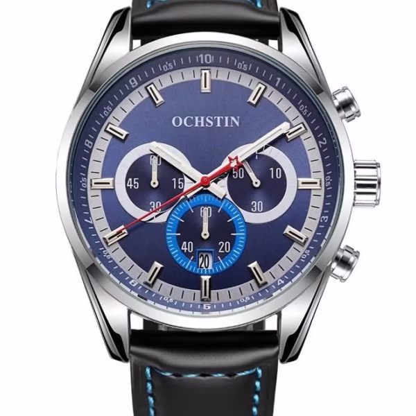 ساعة يد عقارب بسوار جلد