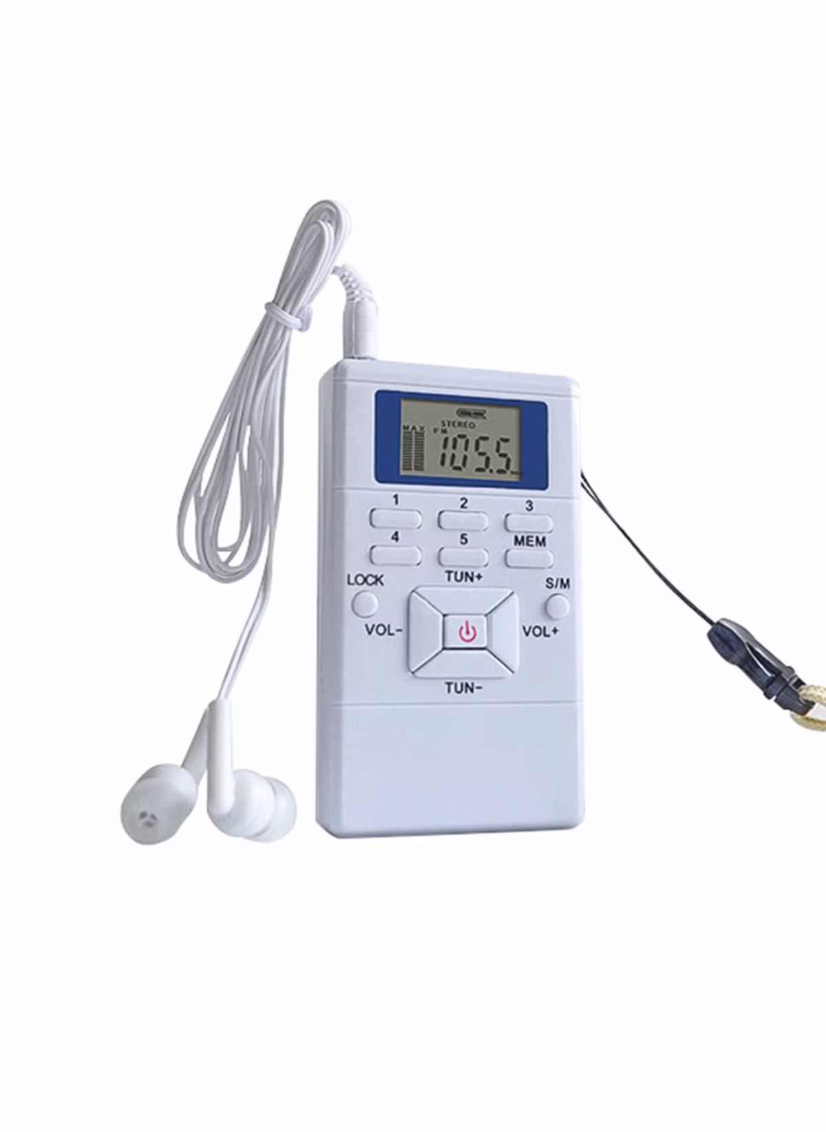 ⁦جهاز استقبال راديو FM ستيريو صغير محمول مع سماعة أذن⁩ - الصورة ⁦1⁩