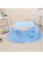 ⁦ناموسية للأطفال لطيفة مريحة ومحمولة وجيدة التهوية بتصميم طبعة منقطة باللون الأبيض ومزودة بسحَّاب للإغلاق (من عمر أيام إلى 3 سنوات)⁩ - الصورة ⁦2⁩