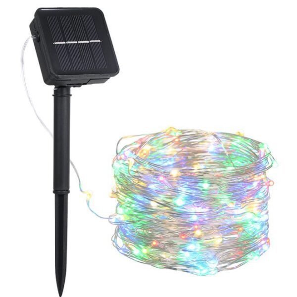 سلسلة مصابيح زينة بسلك نحاسي للحديقة تعمل بالطاقة الشمسية