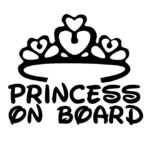 ملصق للسيارة مطبوع بعبارة «Princess On Board»