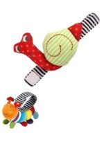 ⁦مجموعة خشخيشة قطيفة على شكل يرقة وحلزون من قطعتين⁩ - الصورة ⁦5⁩