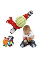 ⁦مجموعة خشخيشة قطيفة على شكل يرقة وحلزون من قطعتين⁩ - الصورة ⁦2⁩