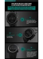 ⁦ساعة يد رقمية مقاومة للماء طراز 1251 - 52 مم - أسود للرجال⁩ - الصورة ⁦2⁩