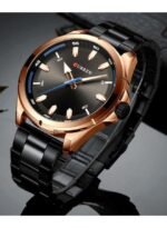 ⁦ساعة أنالوج من الفولاذ المقاوم للصدأ 8320 - 46 مم - أسود⁩ - الصورة ⁦2⁩