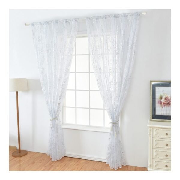 طقم ستائر من قطعتين مطبوع عليه ريش