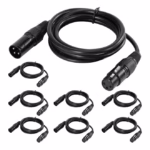 مجموعة من 8 كابلات XLR ثلاثية الدبابيس