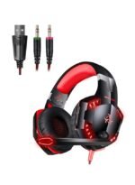 سماعة رأس سلكية للألعاب مع ميكروفون لأجهزة الكمبيوتر المكتبية