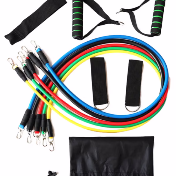 طقم أحبال متعدد الاستخدامات لتمرين اليوجا وتقوية العضلات من 11 قطعة 22 x 6سم