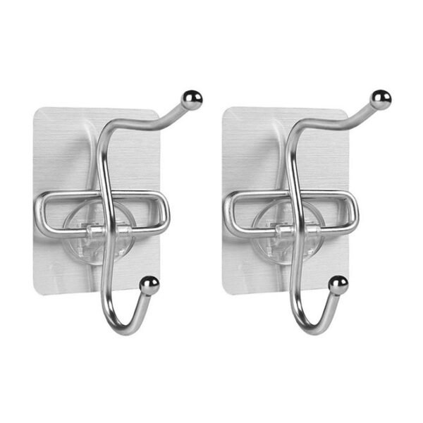 خطاف حائط لاصق قابل لإعادة الاستخدام مكون من قطعتين