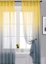 ⁦ستائر Ombre شبه شفافة 52 × 63 inch⁩ - الصورة ⁦2⁩