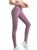 ⁦بنطال رياضي ضيق بخصر عالٍ ونمط سادة⁩ - الصورة ⁦2⁩