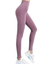 ⁦بنطال رياضي ضيق بخصر عالٍ ونمط سادة⁩ - الصورة ⁦4⁩