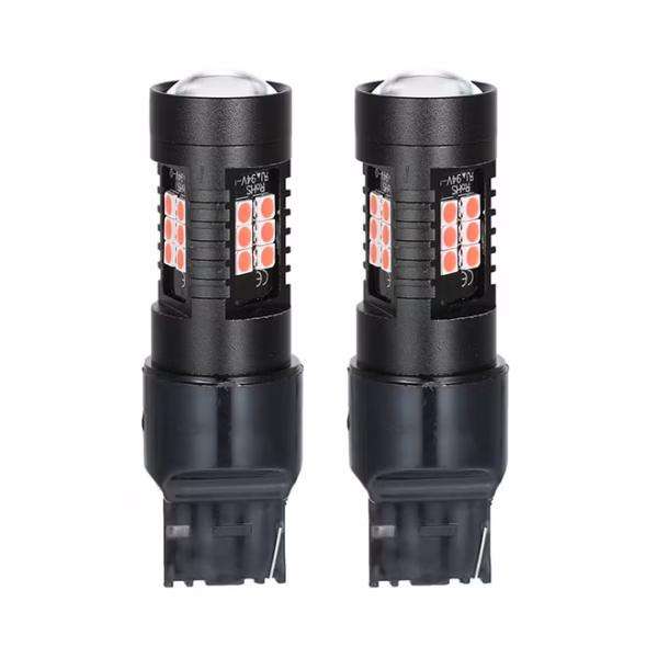 قطعتان من مصابيح LED لمبات مصابيح السيارات ضوء السيارة 7440 أحمر