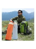 ⁦زجاجة مياه قابلة للطي سعة 500 مل، زجاجة مياه خفيفة الوزن من السيليكون مقاومة للتسرب وخالية من مادة BPA للمشي لمسافات طويلة والسفر والرياضات الخارجية⁩ - الصورة ⁦2⁩