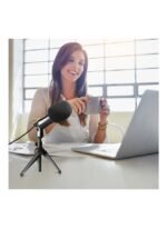 ⁦ميكروفون USB مع حامل ثلاثي القوائم صغير لسطح المكتب وواقي للرياح⁩ - الصورة ⁦3⁩