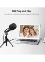 ⁦ميكروفون USB مع حامل ثلاثي القوائم صغير لسطح المكتب وواقي للرياح⁩ - الصورة ⁦4⁩