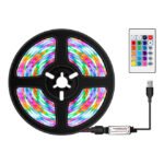 شريط إضاءة LED RGB ملون قابل للتعتيم بمنفذ USB مع جهاز تحكم عن بعد بالأشعة تحت الحمراء