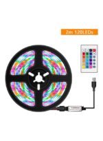 ⁦شريط إضاءة LED RGB ملون قابل للتعتيم بمنفذ USB مع جهاز تحكم عن بعد بالأشعة تحت الحمراء⁩ - الصورة ⁦4⁩