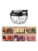 مفرمة طعام يدوية للبصل والخضراوات والفواكه والمكسرات والأعشاب أسود 8.50 x 14.00 x 0.25سم