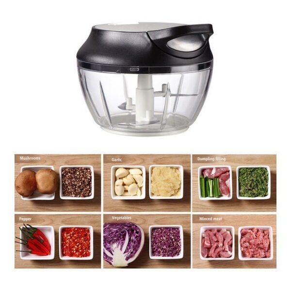 مفرمة طعام يدوية للبصل والخضراوات والفواكه والمكسرات والأعشاب أسود 8.50 x 14.00 x 0.25سم