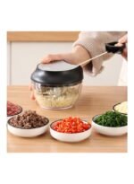 ⁦مفرمة طعام يدوية للبصل والخضراوات والفواكه والمكسرات والأعشاب أسود 8.50 x 14.00 x 0.25سم⁩ - الصورة ⁦3⁩