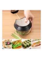 ⁦مفرمة طعام يدوية للبصل والخضراوات والفواكه والمكسرات والأعشاب أسود 8.50 x 14.00 x 0.25سم⁩ - الصورة ⁦2⁩