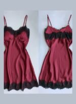 ⁦فستان نوم من الدانتيل الحريري المرقع⁩ - الصورة ⁦2⁩