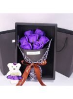 ⁦مجموعة صابون بخلاصة عطر الورود مكونة من 7 قطع، تأتي في صندوق هدايا⁩ - الصورة ⁦2⁩