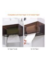 ⁦حامل ورق التواليت مثبت على الحائط مع رف تخزين⁩ - الصورة ⁦2⁩