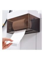 ⁦حامل ورق التواليت مثبت على الحائط مع رف تخزين⁩ - الصورة ⁦5⁩