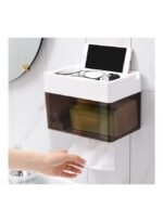 ⁦حامل ورق التواليت مثبت على الحائط مع رف تخزين⁩ - الصورة ⁦4⁩