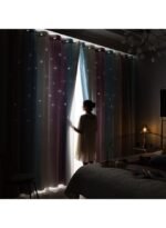 ⁦ستائر مزينة بتجاويف على شكل نجوم⁩ - الصورة ⁦4⁩