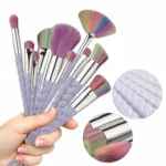 ⁦مجموعة فرش مكياج يونيكورن احترافية من 10 قطع، طقم فرش بودرة الوجه⁩ - الصورة ⁦2⁩