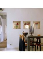 ⁦ملصقات حائط ثلاثية الأبعاد على شكل مزهرية زهور⁩ - الصورة ⁦4⁩