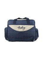⁦مجموعة حقيبة حفاضات سفر متعددة الوظائف للأطفال، مكونة من 4 قطع، مصنوعة من البوليستر بنسبة 100% - أزرق داكن⁩ - الصورة ⁦3⁩