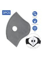 ⁦3 قطع غطاء للفم بفلتر كربون نشط ووسادة حماية من 6 طبقات⁩ - الصورة ⁦4⁩