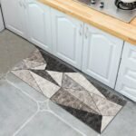 ⁦سجادة مطبخ من قطعة واحدة بنمط هندسي، ماصة ومضادة للانزلاق⁩ - الصورة ⁦4⁩