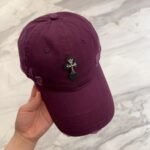 ⁦قبعة بيسبول متعددة الاستخدامات بتصميم عتيق ممزق على الطراز الكوري من Chrome Hearts⁩ - الصورة ⁦2⁩