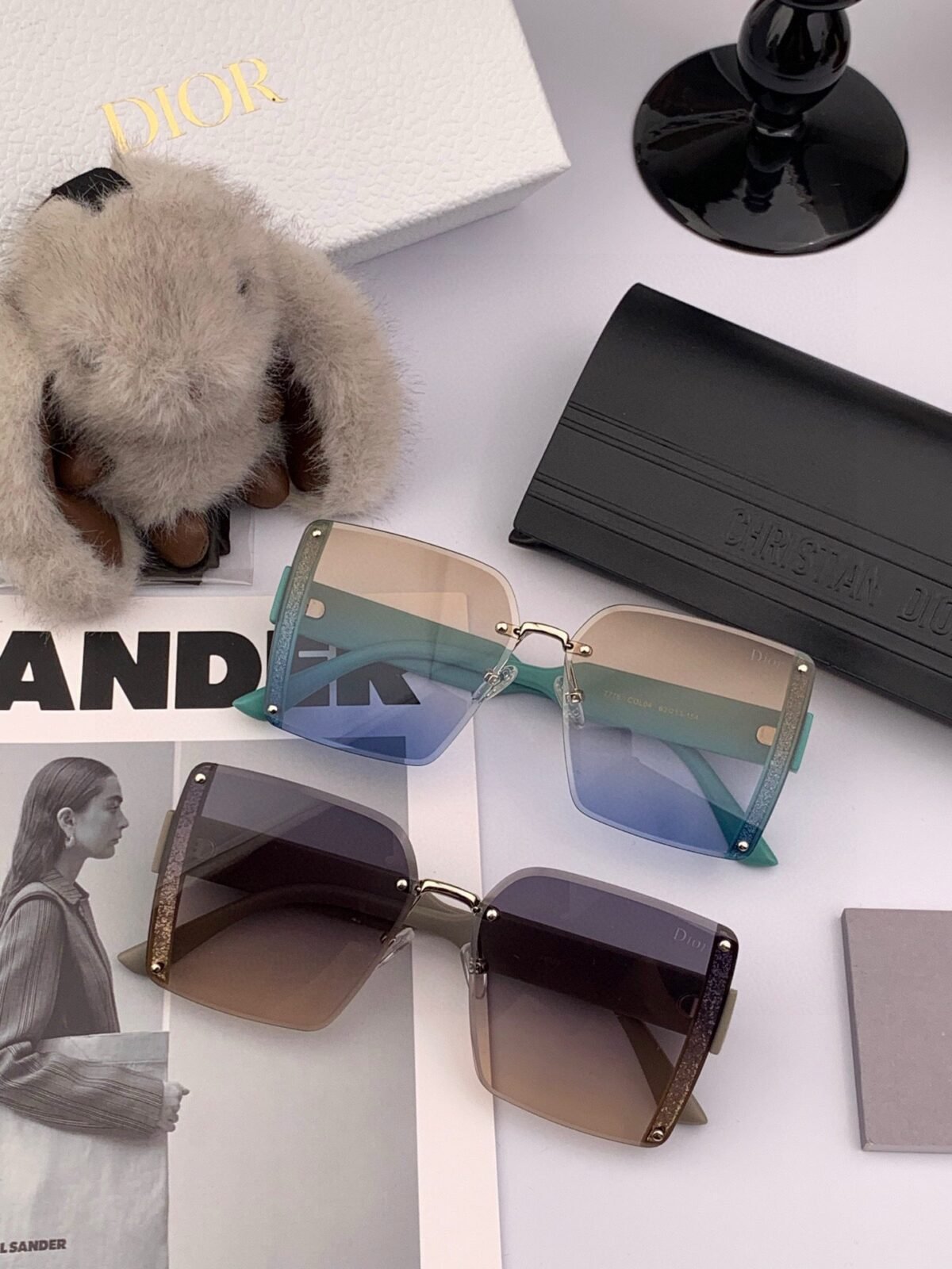 ⁦نظارات شمسية ديور العصرية الجديدة، بإطار مربع، مستقطبة⁩ - الصورة ⁦1⁩