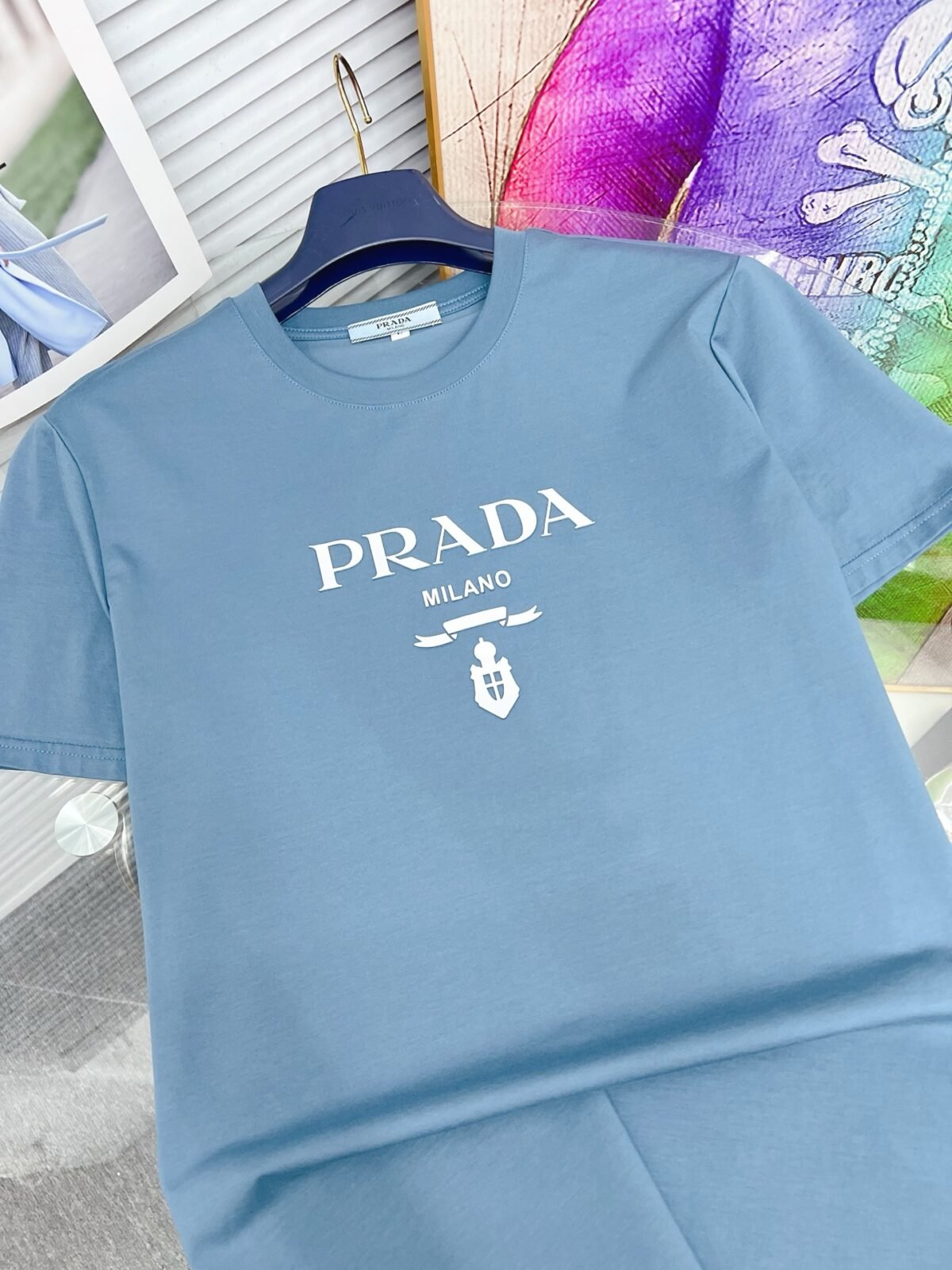 ⁦تيشيرت برادا ربيع وصيف، أحدث صيحات الموضة بياقة دائرية وأكمام قصيرة⁩ - الصورة ⁦5⁩