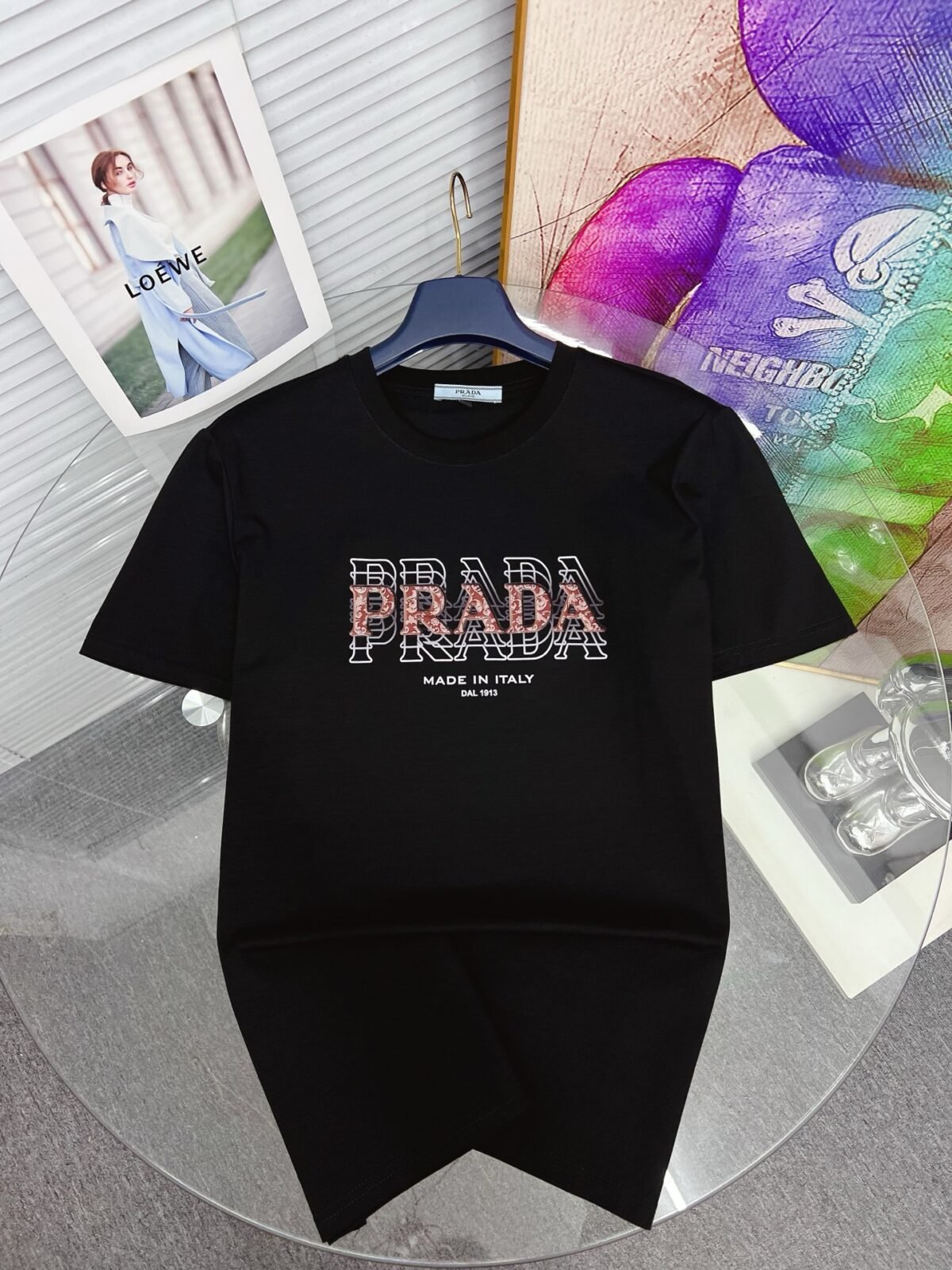 ⁦تيشيرت برادا ربيع وصيف، أحدث صيحات الموضة بياقة دائرية وأكمام قصيرة.⁩ - الصورة ⁦2⁩