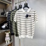 قميص بولو برادا الجديد المحبوك بأكمام قصيرة