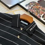 ⁦تي شيرت بولو برادا مخطط عالي الجودة بأكمام قصيرة وناعم ومحبوك.⁩ - الصورة ⁦3⁩