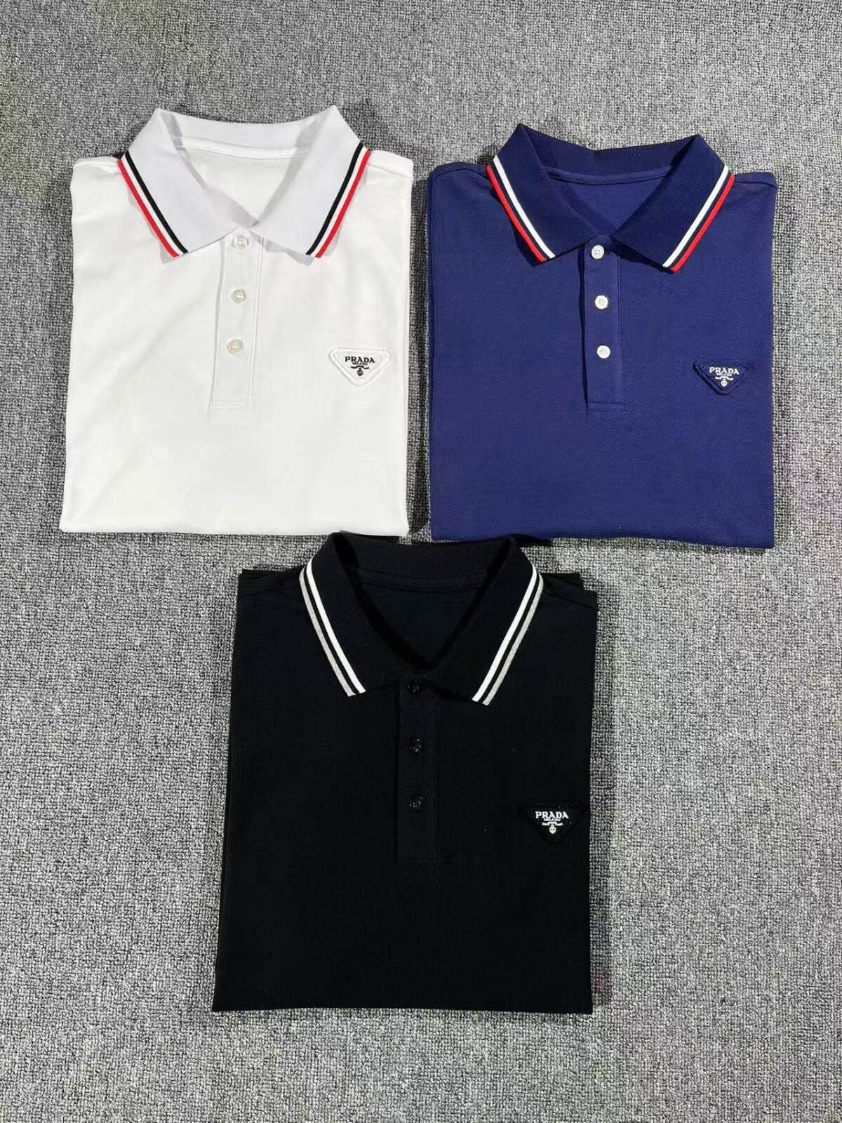 ⁦قميص بولو رجالي صيفي جديد من برادا، بأكمام قصيرة، بشعار كلاسيكي، مناسب للعمل، بتصميم كاجوال⁩ - الصورة ⁦1⁩