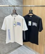 تيشيرت بربري الجديد من القطن بياقة دائرية وأكمام قصيرة