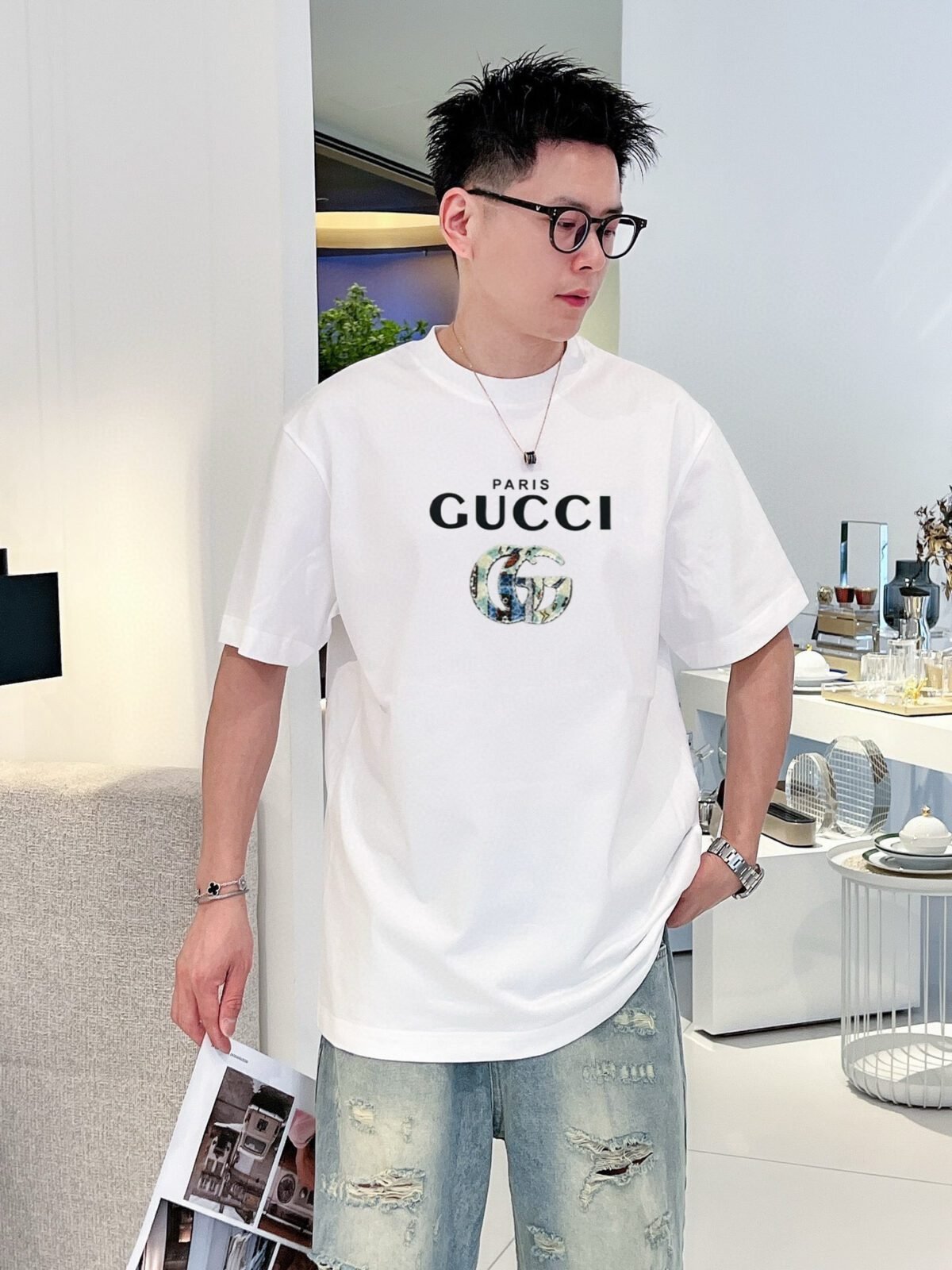 ⁦قميص بولو غوتشي الجديد بأكمام قصيرة⁩ - الصورة ⁦3⁩